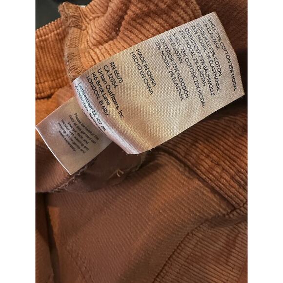 Anthropologie x PILCRO The Wanderer Corduroy Overalls Size 30 Distressed Orange - Picture 15 of 16